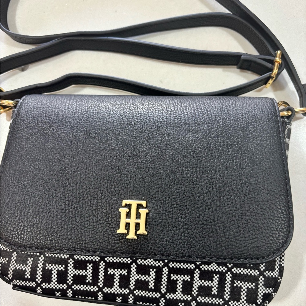 Tommy Hilfiger Black and White TH Monogram Crossbody